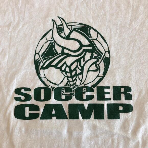 Men’s White ‘Soccer Camp’ Viking Graphic Tee - Picture 3 of 3